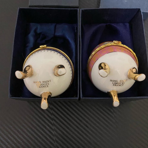 Porcelain decorative eggs new, set of 2 pieces