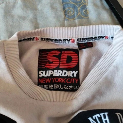 Superdry Red Sweat Dress Large/40/12 With Long-Sleeved Panel Design