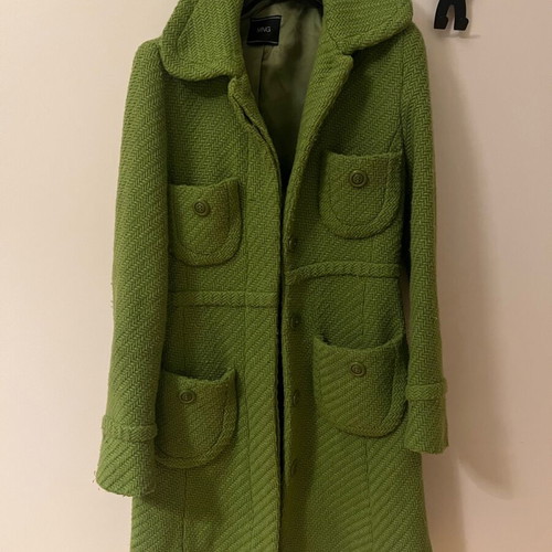 Mango women's coat used, 70s vintage style, green
