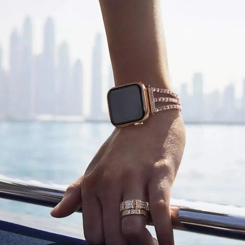 Stainless Steel Watch Strap with Crystals for Samsung Huawei Amazfit