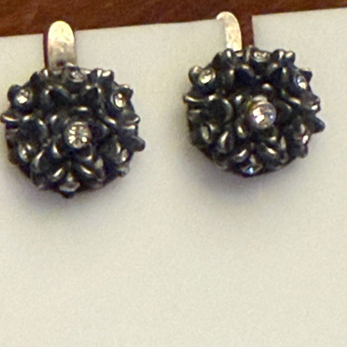 Jenavi silver earrings new, with pearls and Swarovski crystals