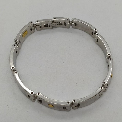 Steel men's bracelet used with 750 18k gold details