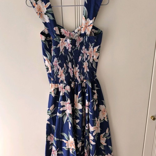 Floral poplin dress like new, blue multicolor, size S
