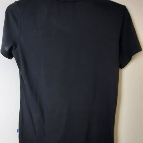 Adidas women's T-shirt used, black with colorful print, size E38/UK12