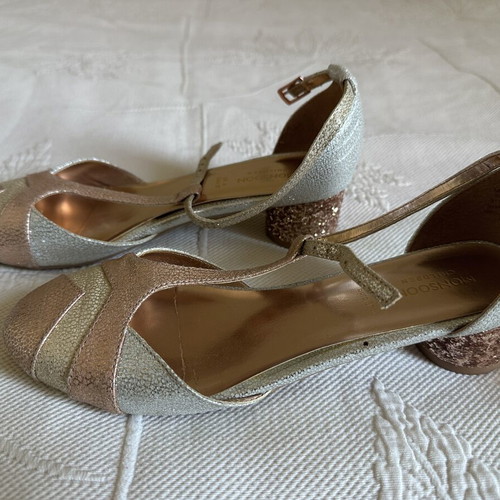 Monsoon girls' pumps like new, size 37, gold and silver