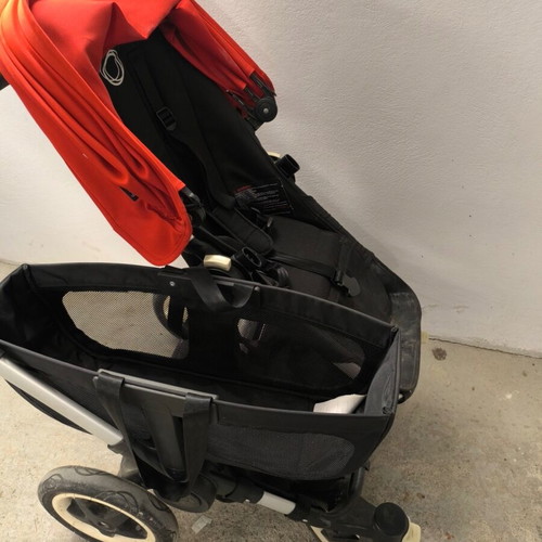 Bugaboo Donkey 2 Twin stroller used with full extra pack black red