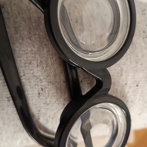Carnival glasses used, distortion effect with broken arm