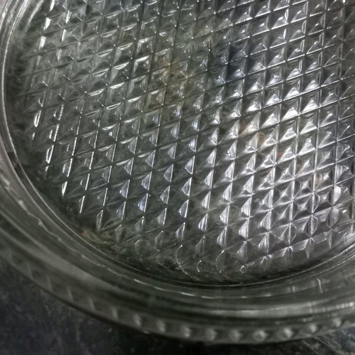 Art Deco bowl pair used, crystal and bronze