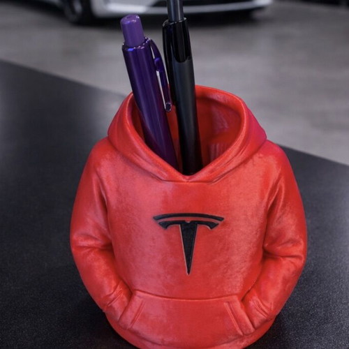3D Printed Hoodie Pen Holder with Custom Car and Moto Logos