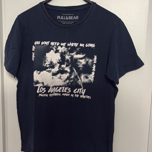 T-shirt Pull&Bear Los Angeles City M like new, dark blue