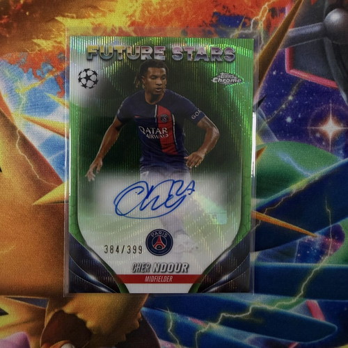 Cher Ndour Auto Numbered /399 Topps Chrome UCC Future Stars PSG card