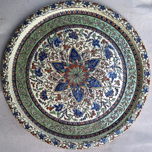 Old Persian embossed decorative plate early 20th century