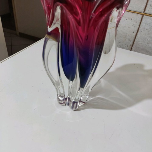 Bohemia Vase like new, Murano style iceglass design