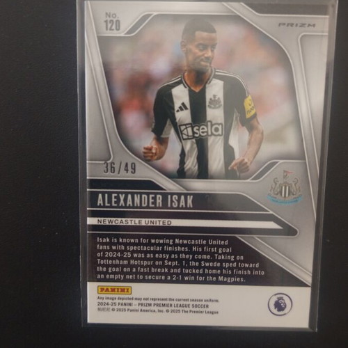 2024-2025 Panini Prizm EPL Alexander Isak card like new