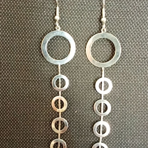 Silver long dangle earrings like new