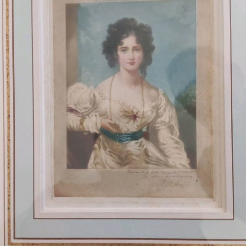 Miss Croker hand-colored collectible engravings, set of 2