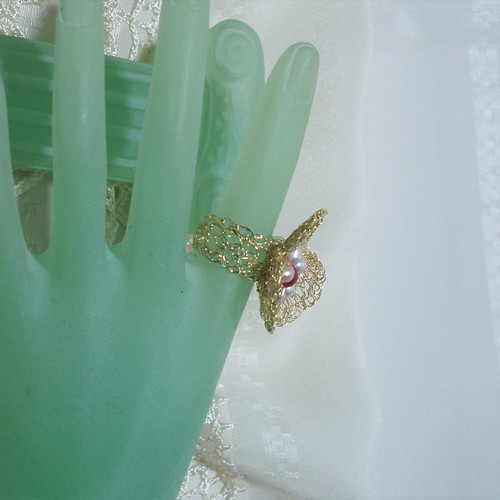 Fashion handmade gold-plated 925 silver ring with multicolor mineral and pearls new