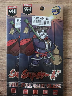 Full Tempered Glass Samsung A34 5G Like New, Pack of 2