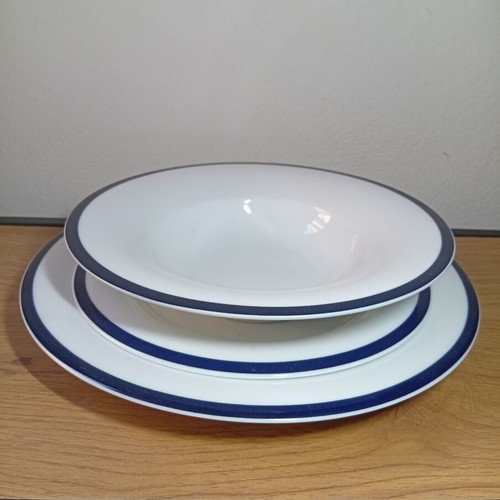 IONIA Mediterranean Blue 31-piece porcelain dinnerware set