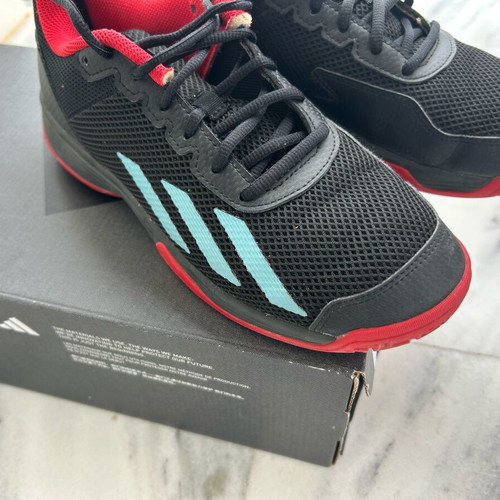 Adidas Kids Tennis Shoes Used Size 39 Black Red