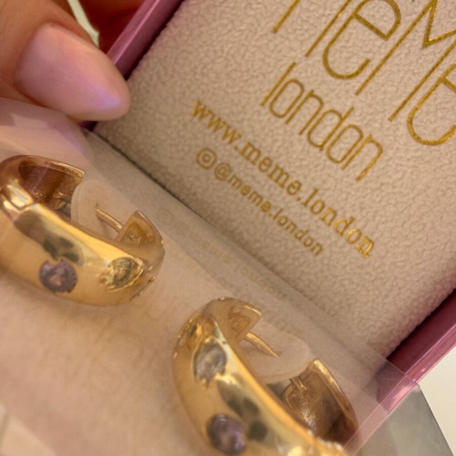 Meme London Golden Burst 18K Gold Plated Earrings with Cubic Zirconia new multicolor