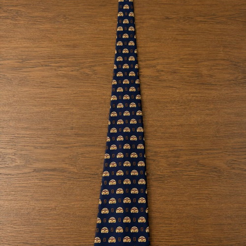Fendi silk tie like new, blue and gold