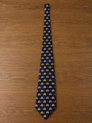 Fendi silk tie like new, blue and gold