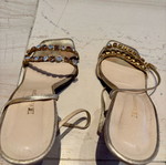 Kalogirou gold sandals with crystals like new, size 39