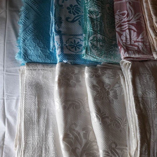 Handmade blankets and throws, like new, blue pink white shades