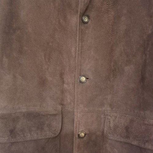 Harry & Moore coat used, brown, leather and corduroy, size 50