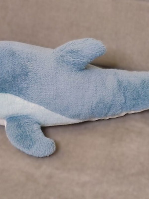 Large plush dolphin 65cm like new, blue and gray