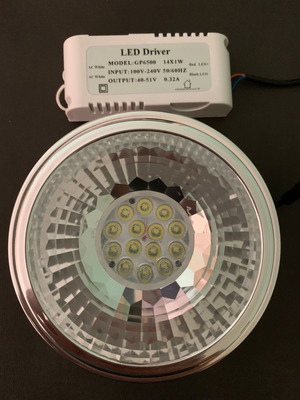 LED AR111 15W Cool White καινούργια, σετ 3 τεμαχίων με τροφοδοτικά