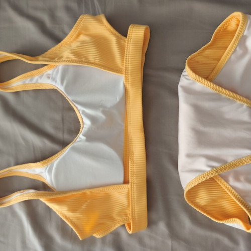 Bikini set size 36 new, ribbed texture, yellow mustard