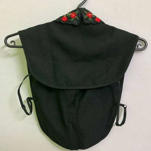Black embroidered collar with adjustable straps