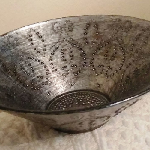 Μπωλ γκρι γυάλινο μεταλλιζέ, διάμετρος 18cm, ύψος 6cm καινούργιο
