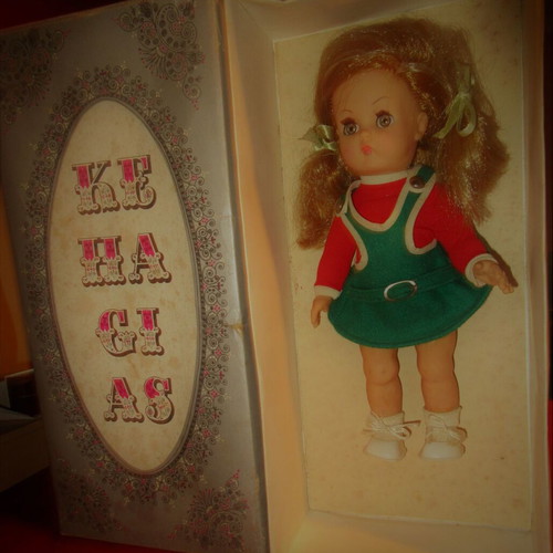 Plastic Kehagias doll in original 70s box like new