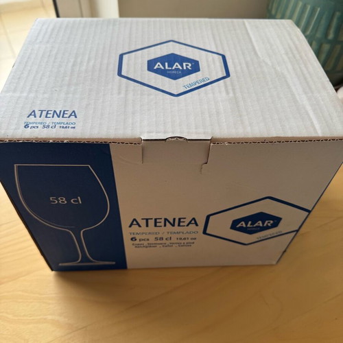 Atenea set of 6 unbreakable 58cl stemmed glasses new