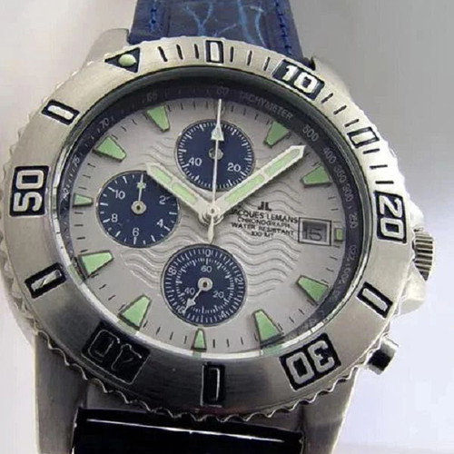 Jacques Lemans Liverpool Chronograph men's watch, white and blue