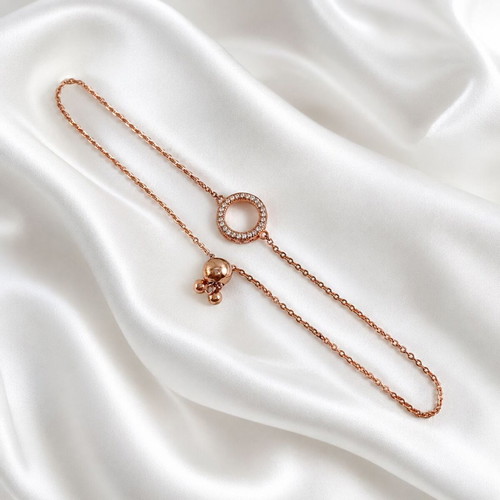 Silver 925 bracelet gold plated with zircon, new