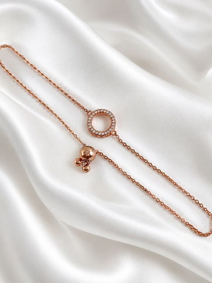 Silver 925 bracelet gold plated with zircon, new