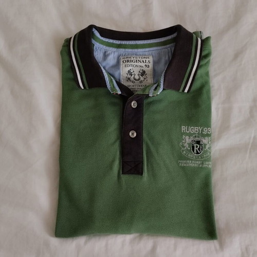 Polo men's short-sleeve cotton shirt 7XL like new, green