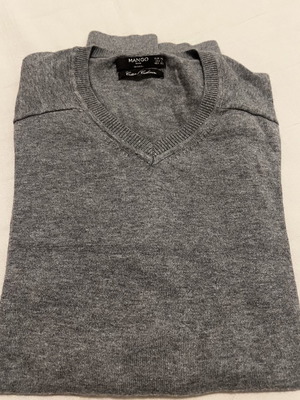 Mango sweater like new, size XL, gray, cotton and cashmere