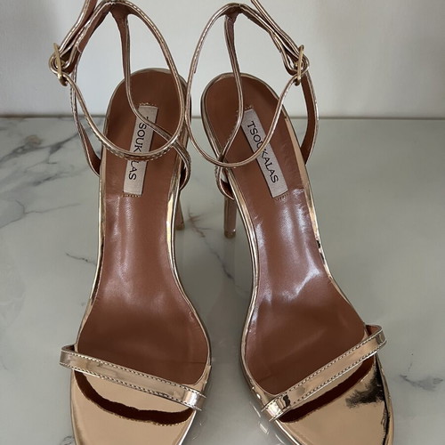 Tsoukalas Shoes high-heeled sandals like new, pink gold