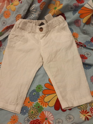 Linen baby pants H&M like new, 6-9 months, white