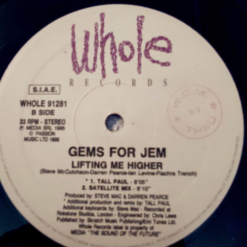 Gems For Jem Lifting Me Higher 12'' Vinyl Maxi Single used, electronic