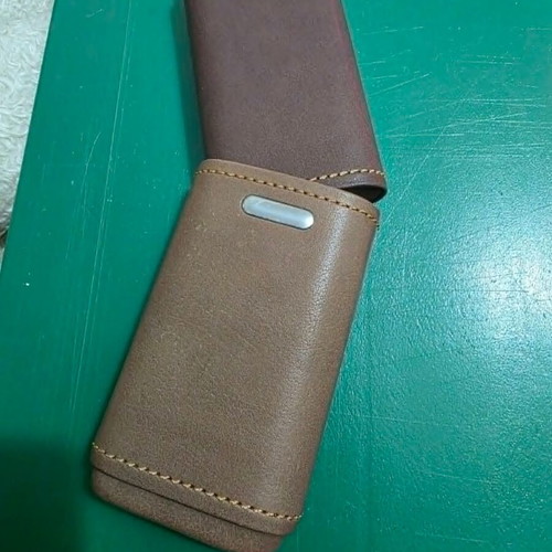 Luxury cigar accessory set with leather case and cutter