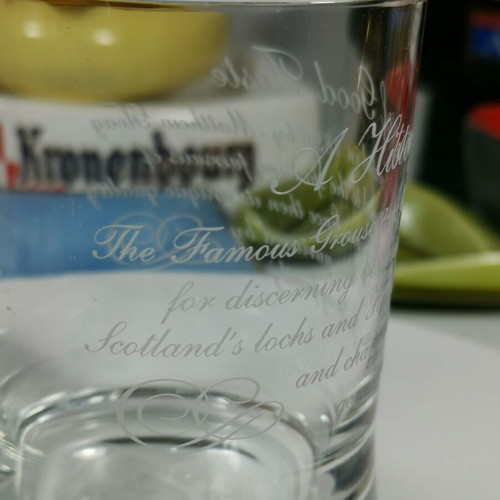 Famous Grouse collectible whisky cut glass used