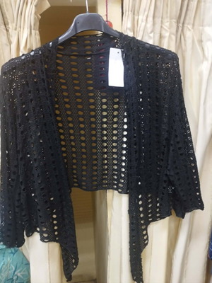 Bolero black cotton perforated MX4552, new, one size