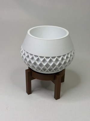 Μοντέρνα γλάστρα 3D printed με textured design και βάση, καινούργια