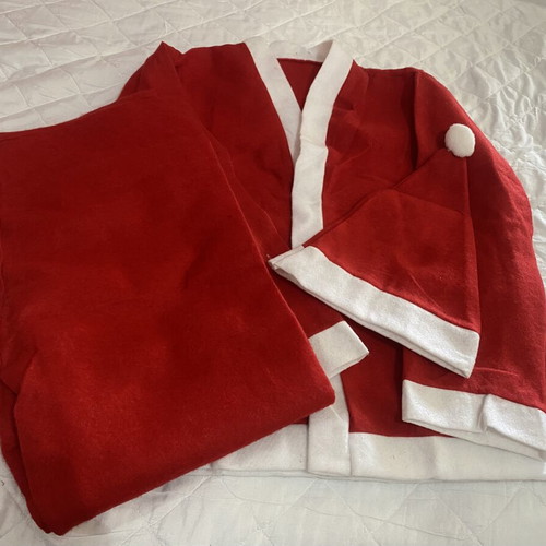 Santa Claus costume set used with adjustable pants and beard